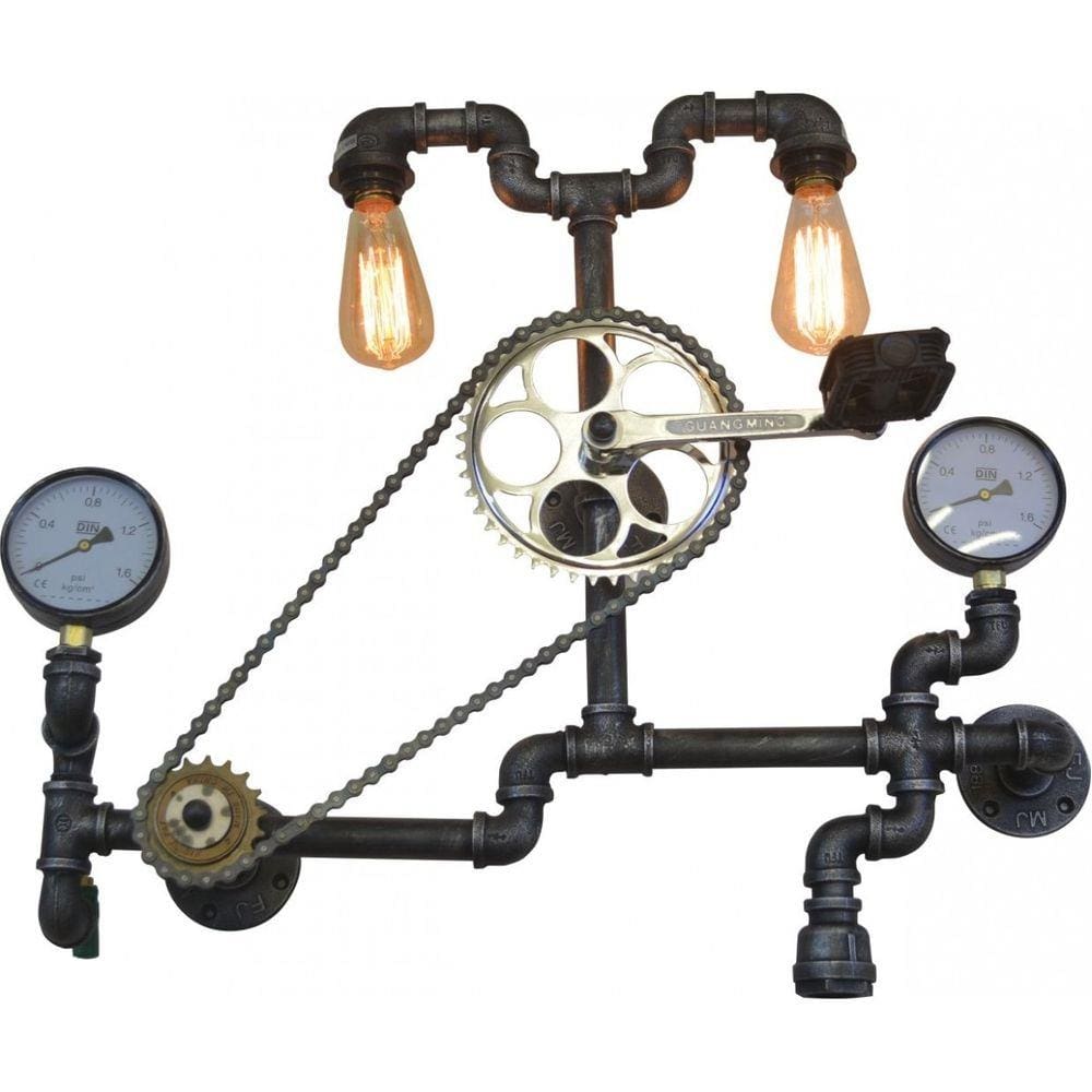 Lustre De Parede Retrô Bike Tube Em Metal Pelegrin Pel-062