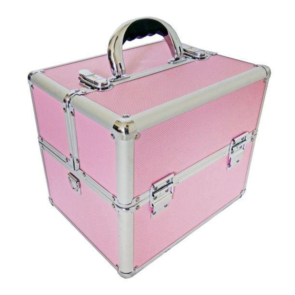 Maleta Maquiagem Alumínio Profissional Com Divisórias E Rodízios Pelegrin Pel-M1004