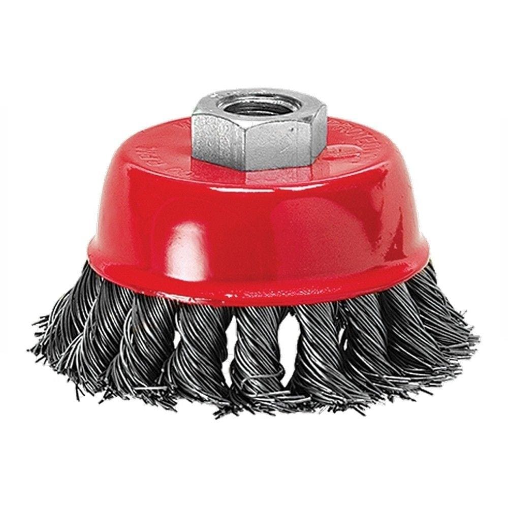 Escova De Aço Tipo Copo Com Fio Trançado 75mm Rosca M14 Mtx