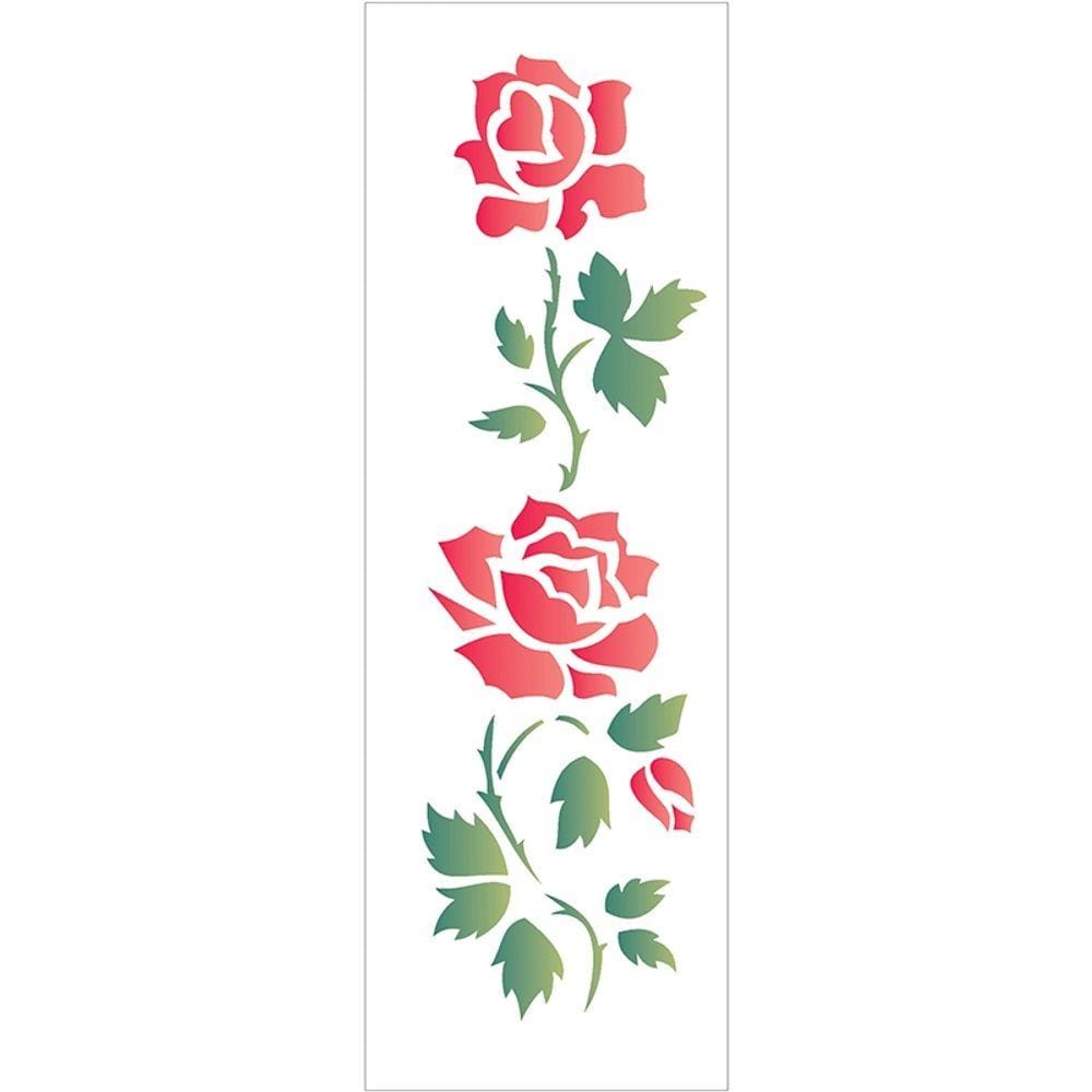 Stencil 10X30 - Flores Rosas Ii (Opa 1036)