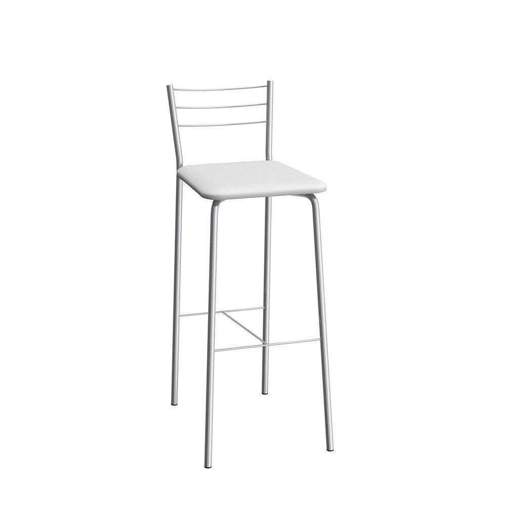 Banqueta com Encosto Flex 98cm Compoarte Cromado