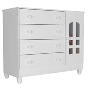 Cômoda Infantil Fraldário Selena Branco Brilho MDP/MDF 95x92cm Carolina Baby