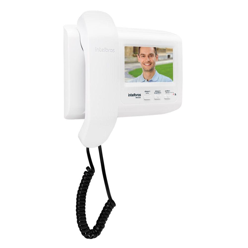 Kit Vídeo Porteiro Intelbras IVR1010 Branco Tela LCD 4,3” Colorido