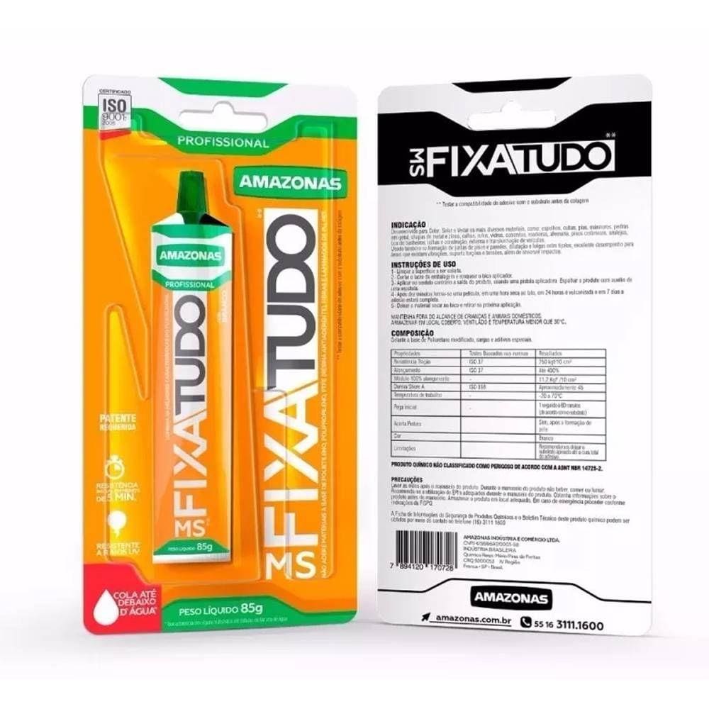 Cola Fixa Tudo MS Profissional Amazonas Bisnaga 85g Amazonas