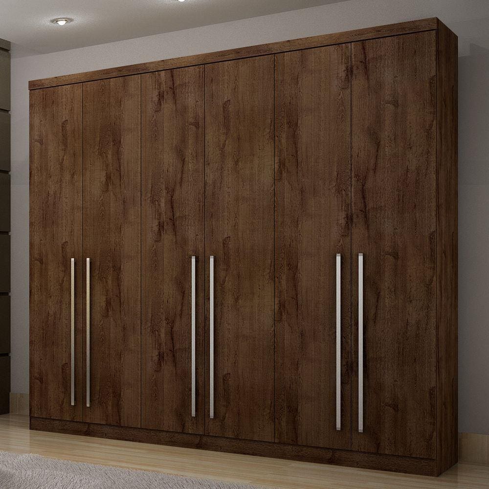 Guarda Roupa Casal 6 Portas 4 Gavetas Kratos Móveis Novo Horizonte