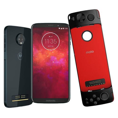 imagem-Smartphone Motorola Moto Z3 Play Gamepad Índigo 64GB, Tela 6'', Dual Chip, Câmera Traseira Dupla, Android 8.1, Processador Octa-Core e 4GB de RAM