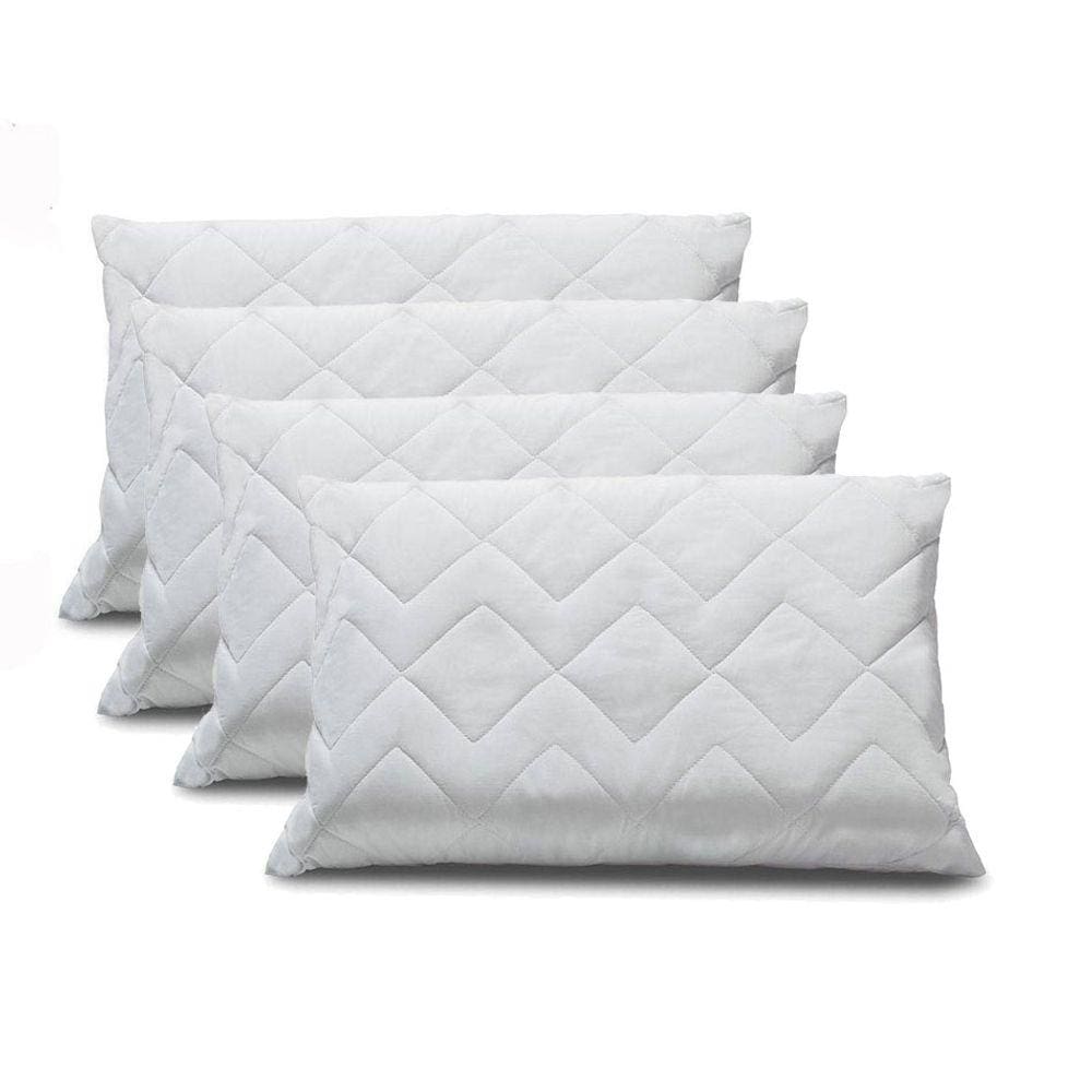 Kit 4 Protetor de Travesseiro Impermeável em Matelassê 100% Algodão 50x70cm - Bf Colchões