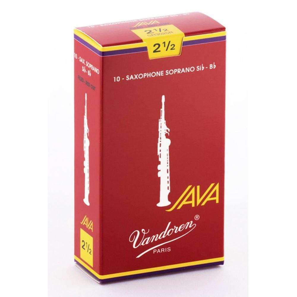 Palheta Vandoren Java Red Cut 2.5 Para Sax Soprano Caixa Com 10
