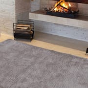 Tapete Luxo Pelo Super Macio Casa Dona Cinza 100x150cm