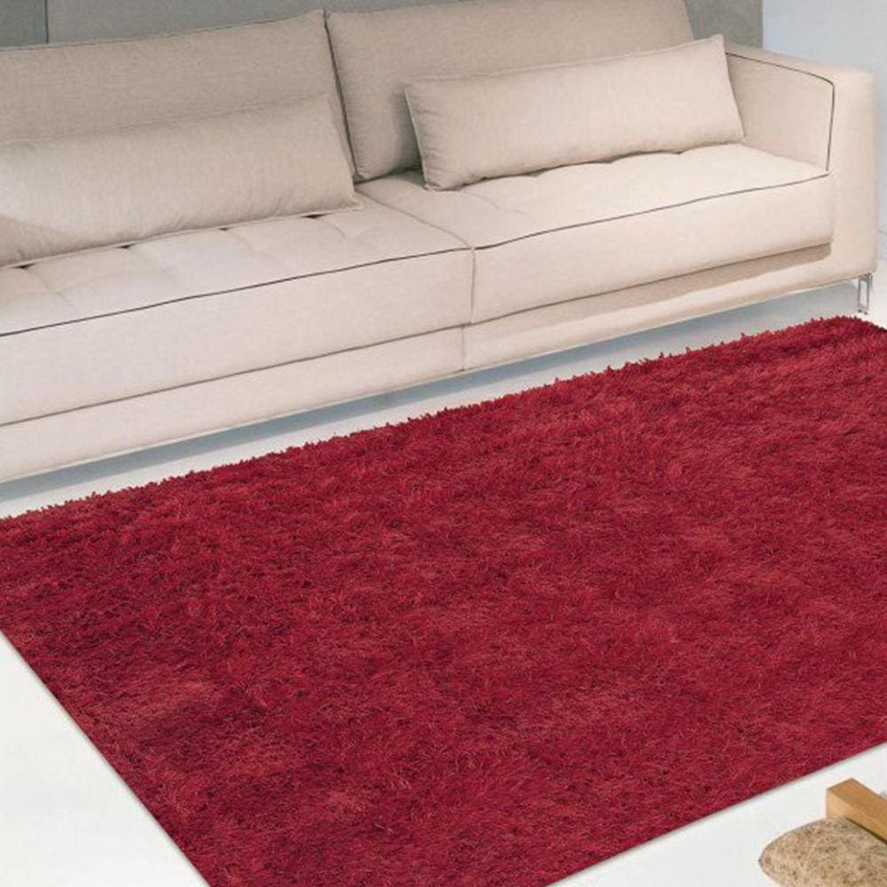 Tapete Luxo Pelo Super Macio Casa Dona Vermelho 200x300cm