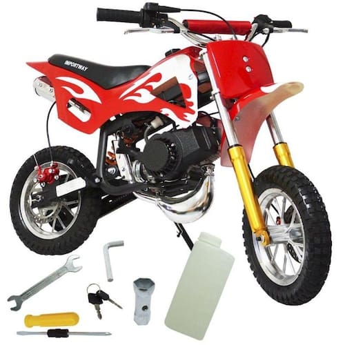 imagem-Mini Moto Infantil Gasolina 2 Tempos 49CC Cross Trilha Off Road Importway WVDB-006 Dirt Vermelha