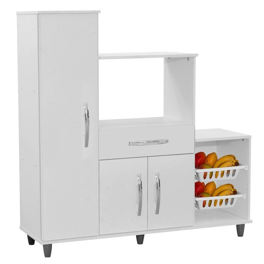 Armário Fruteira Multiuso 121 x 124cm c/ 3 Portas e 1 Gvta 100% BP - Lumil Ibiza