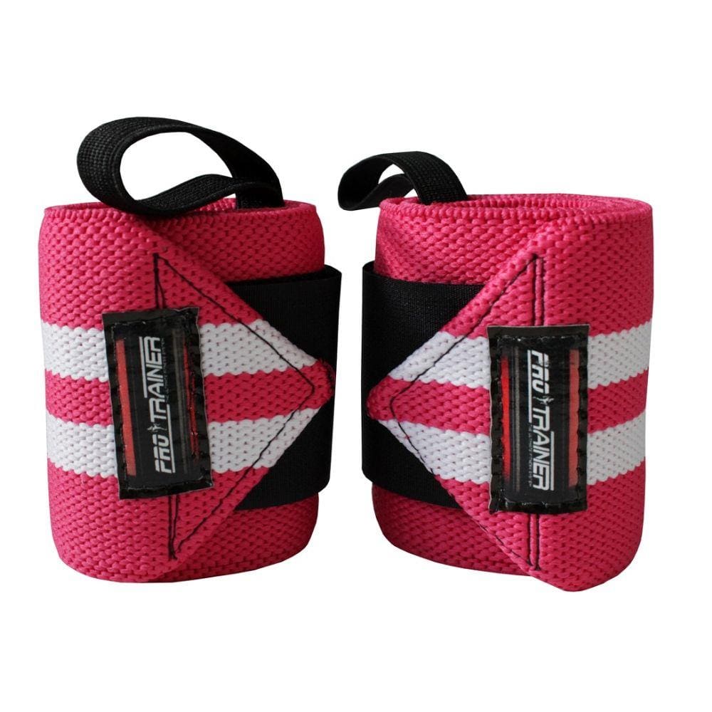 Munhequeira Profissional Crossfit rosa com branco