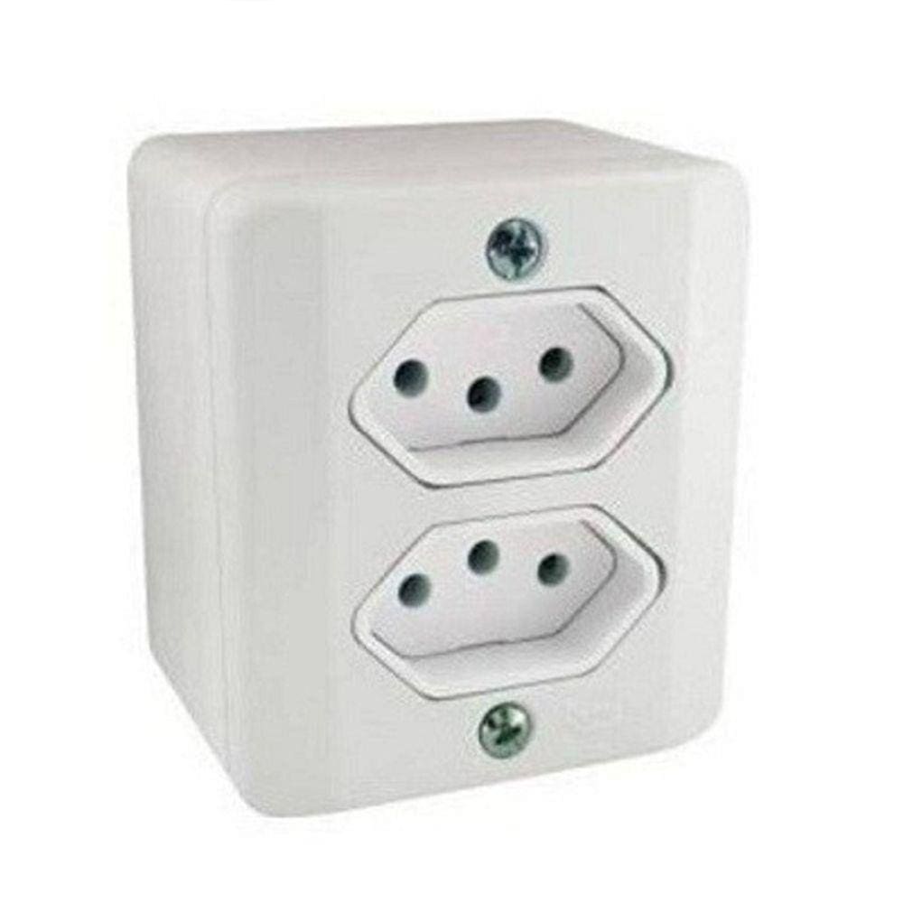 Tomada Dupla 10A Soprepor Sistema X - Ilumi