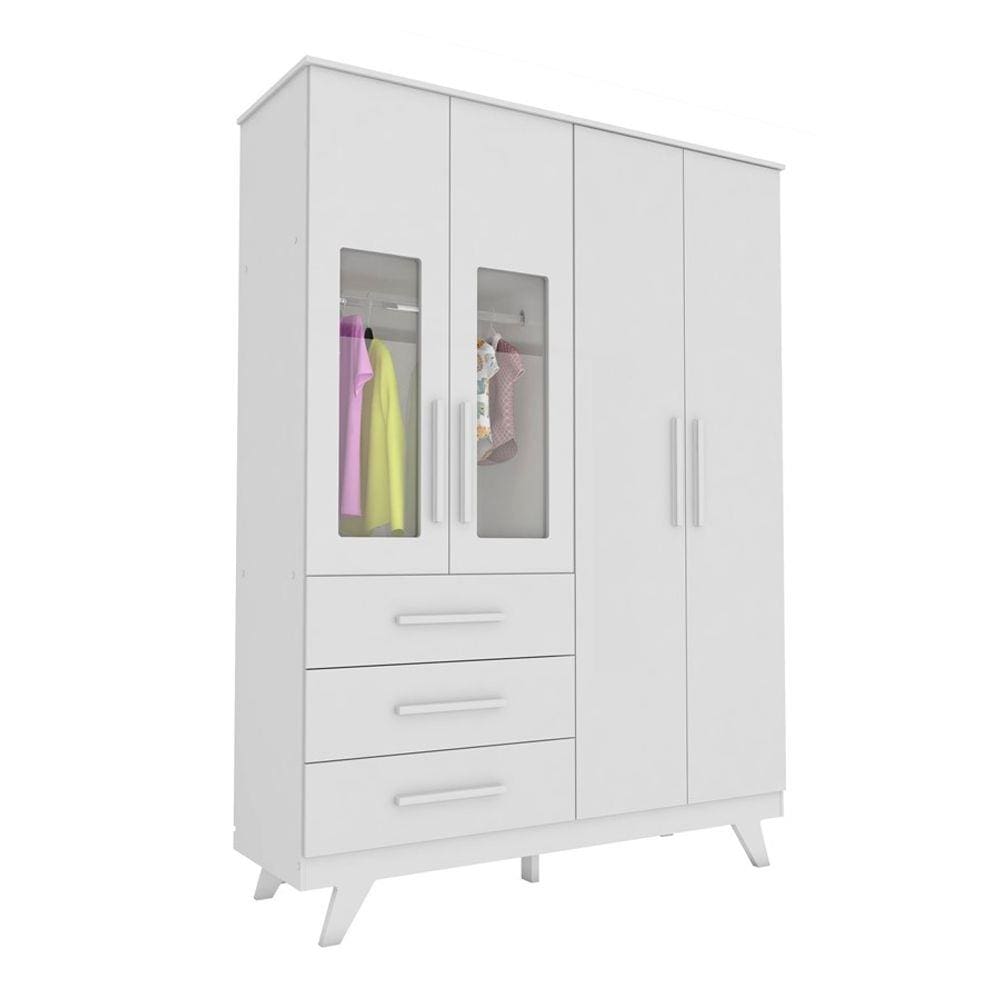 Armário Retro 04 portas 100% MDF Peroba Moveis