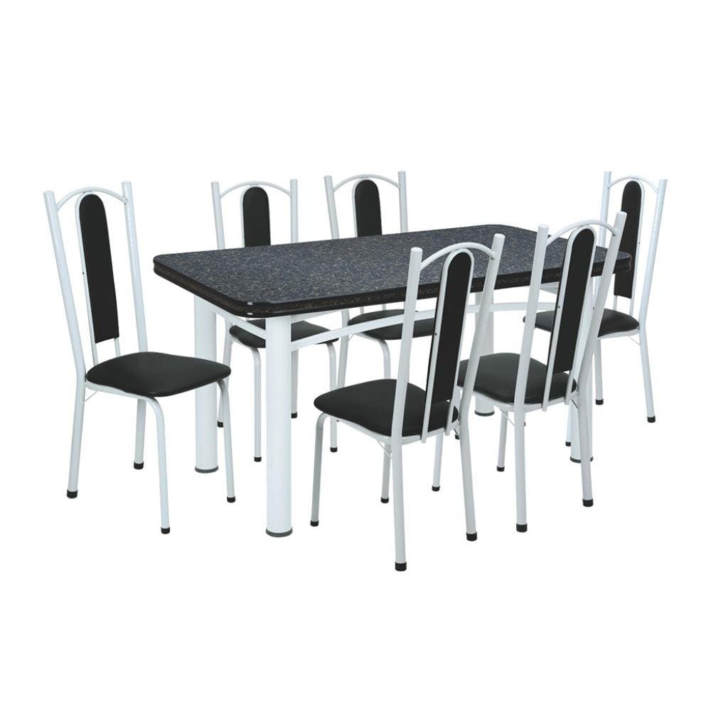 Conjunto de Mesa com 6 Cadeiras Marina