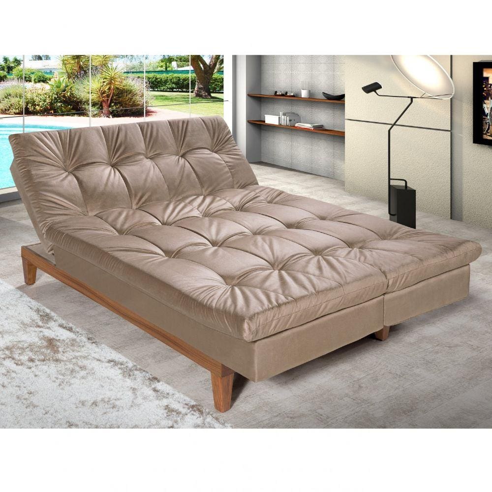 Sofá Cama 3 Lugares 5 Posições Versátil Madero Império Estofados Chocolate