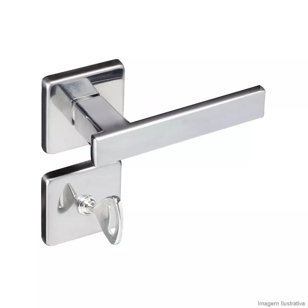 Fechadura para Banheiro Aço Zamac Concept com Roseta 408 Pado Cromado