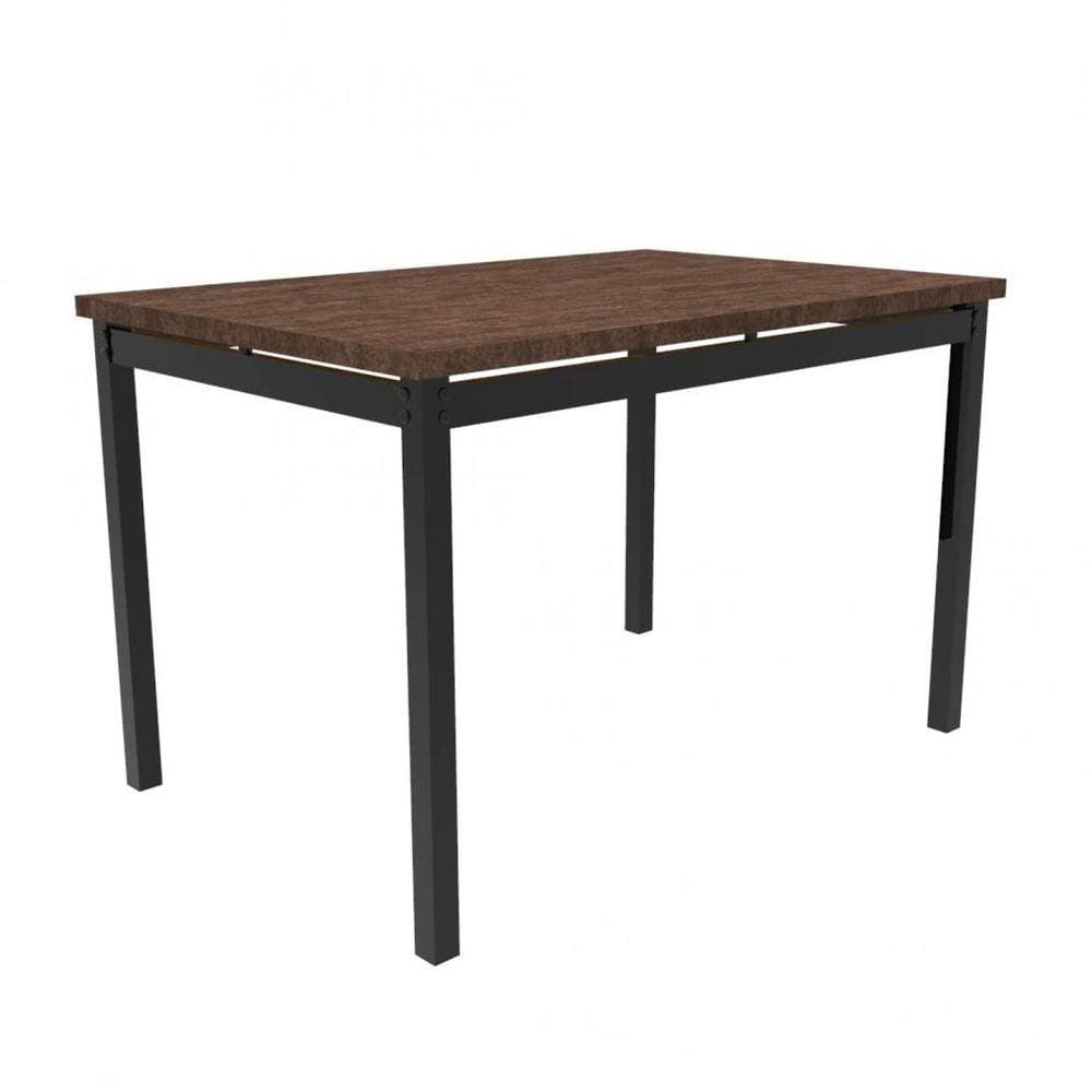 Mesa de Jantar Retangular Riviera Art Panta Preto/Castanho Rústico