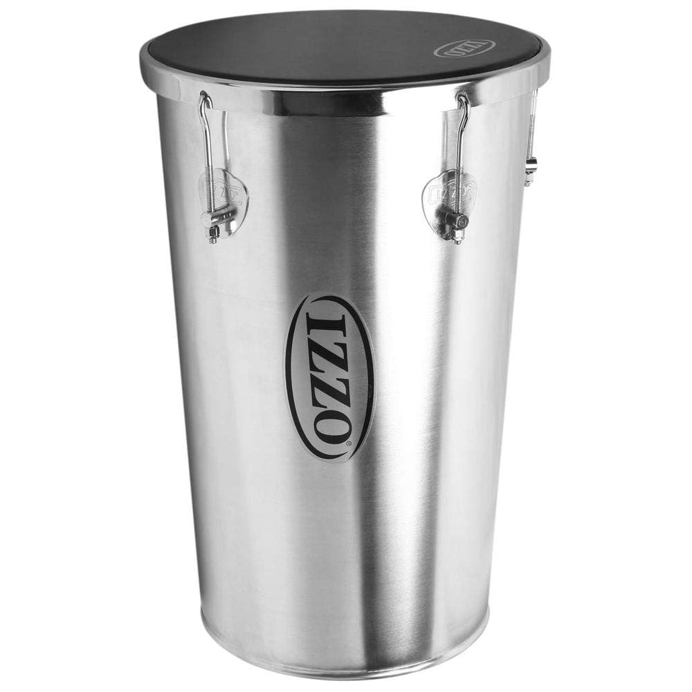Rebolo Cônico 12Pol X 45Cm Izzo 7092 12X50 Em Alumínio Pele Napa Preta E Aro Superior Em L