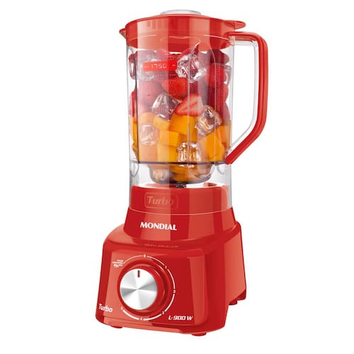 imagem-Liquidificador Mondial Turbo L900 Vermelho 900W com 5 Velocidades - 220V