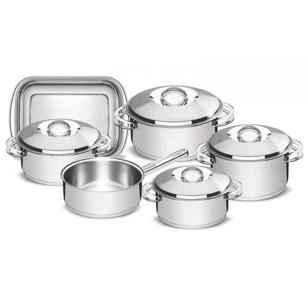 Conjunto de Panelas Inox com Fundo Triplo 6 Peças Solar Tramontina