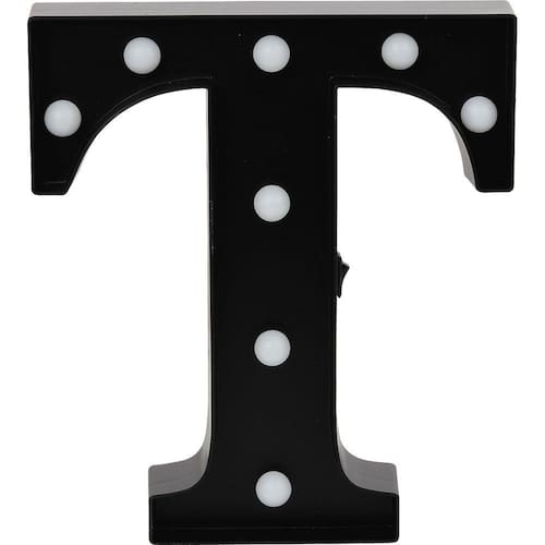 Luminária Led Decorativa Letra T CV151194 Cazza Preta Menor preço em Luminária Led Decorativa Letra T CV151194 Cazza Preta
