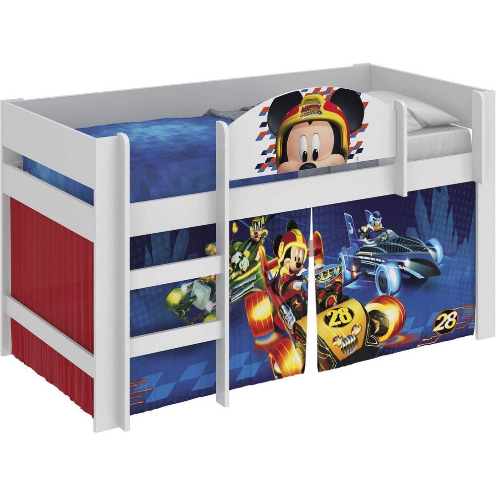 Cama infantil princesas disney play com escada cortina e escorregador ...