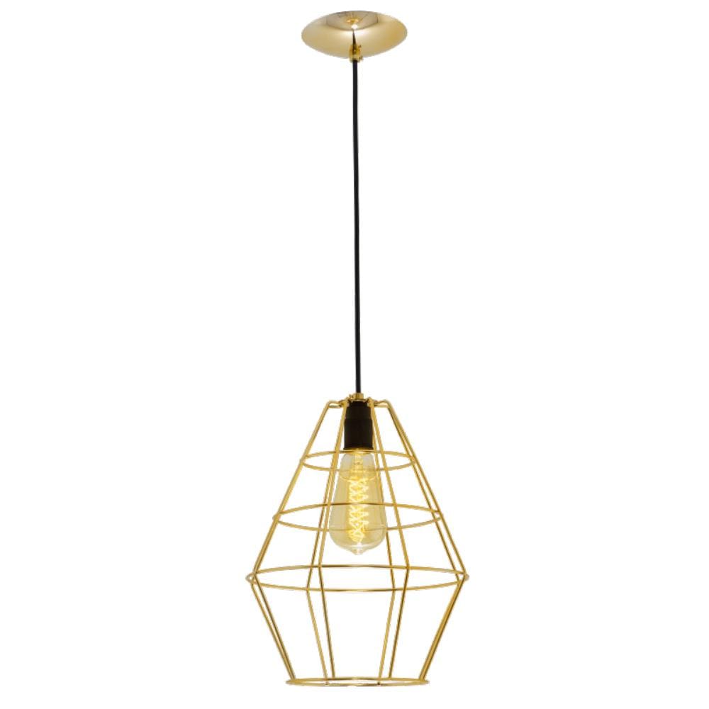 Lustre Pendente Aramado Balao 24Cm Dourado Auremar