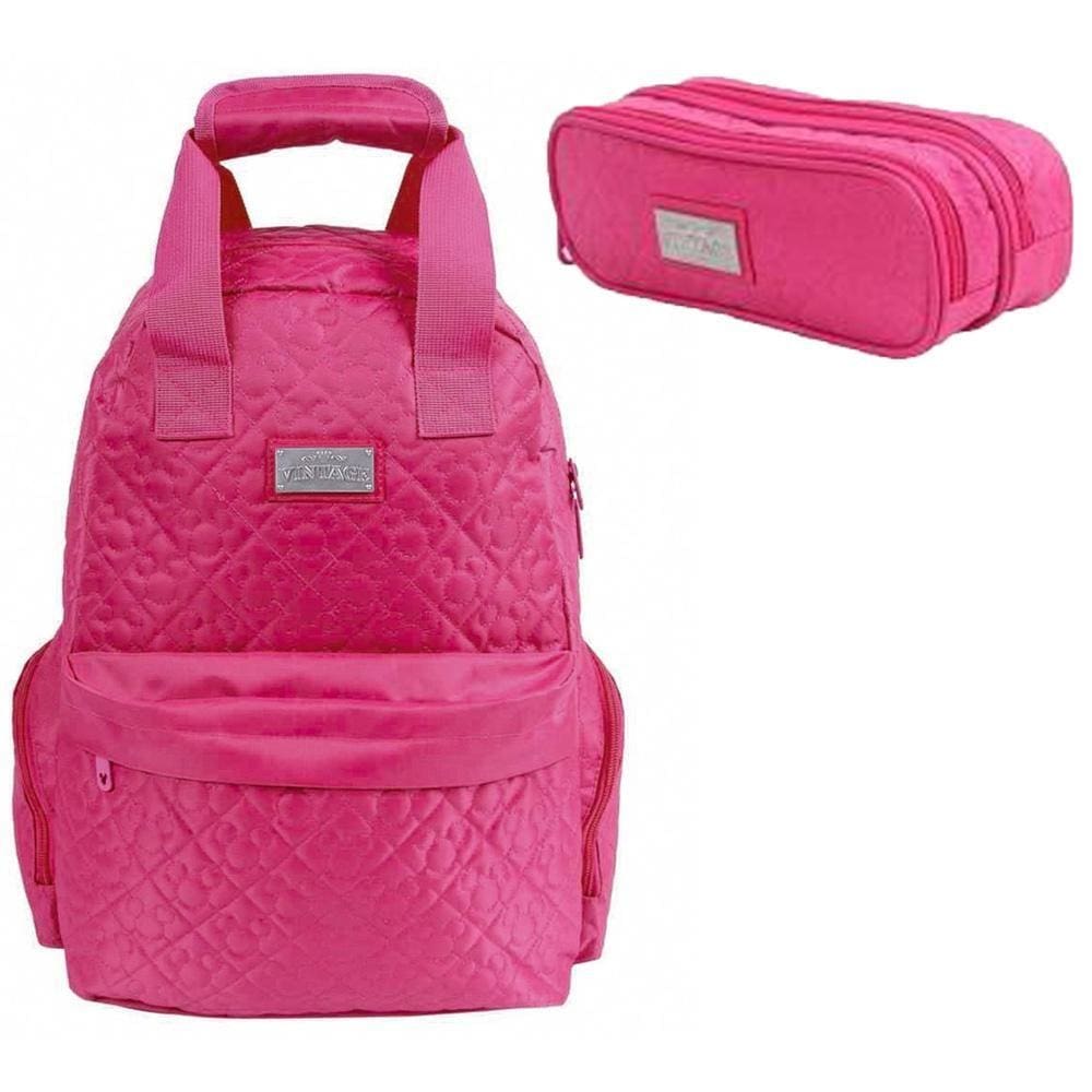 Kit Mochila + Estojo Dermiwil Disney Minnie Vintage Pink