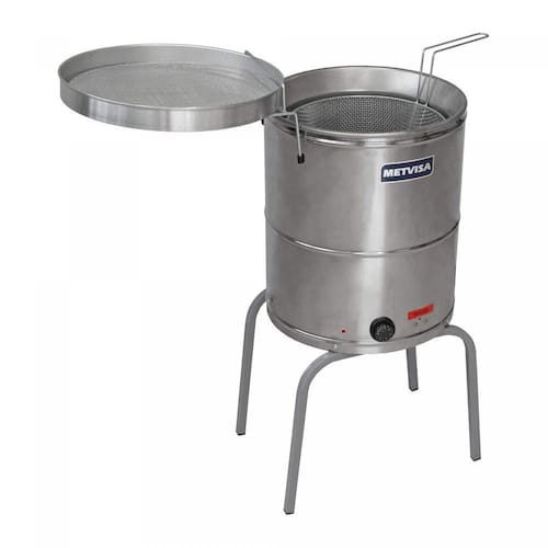 imagem-Fritadeira Industrial Elétrica Água e Óleo 1 Cuba Metvisa 220V Inox