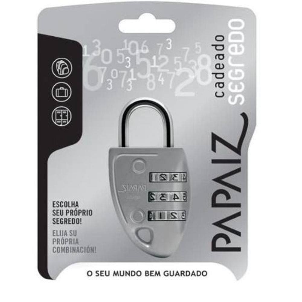 Cadeado Com Segredo Aço Prata Papaiz