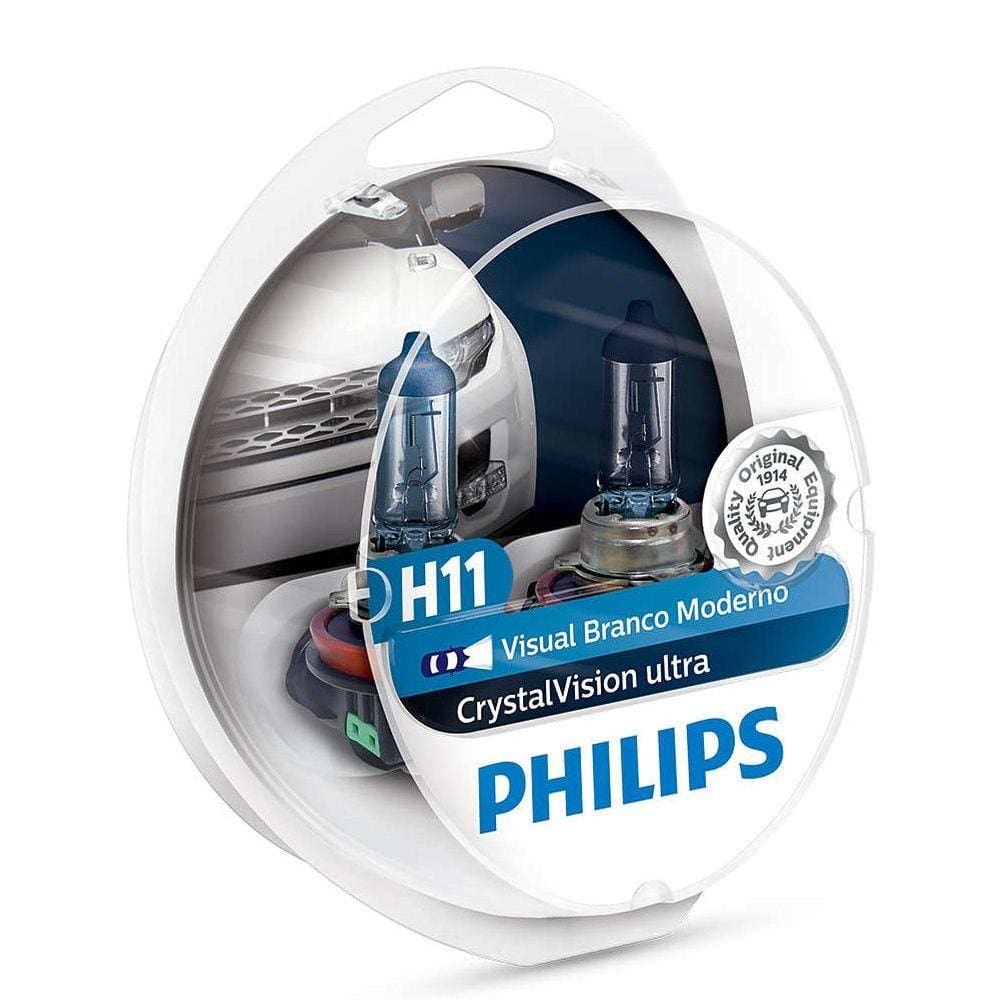 Par Lampada Philips H11 Crystal Vision Ultra 4300k Pingos