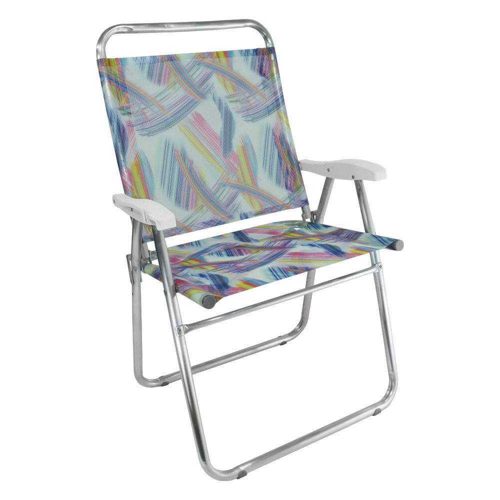Cadeira Praia Cancun Plus Zaka Alumínio Estampada Até 120 Kg Aquarela |  Extra