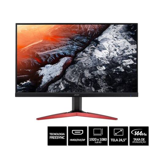 imagem-Monitor Gamer Acer KG251Q 24.5" Full HD 144Hz HDMI DVI Display Port