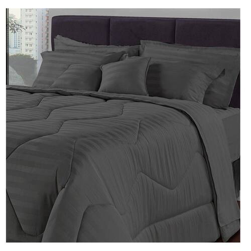 Edredom 300 Fios 100% Algodão Casal / Queen 270x240cm – Chumbo Menor preço em Edredom 300 Fios 100% Algodão Casal / Queen 270x240cm – Chumbo