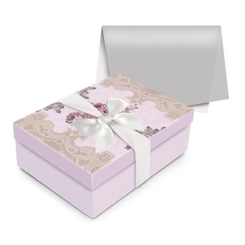 Kit Caixa com Papel Seda Laço Presente Flores Rosa M Menor preço em Kit Caixa com Papel Seda Laço Presente Flores Rosa M