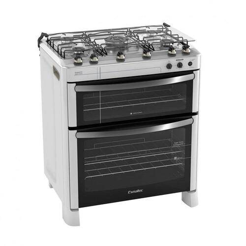 Fogão 5 Bocas Automático Duplo Forno Diamante Esmaltec Branco - 110V Menor preço em Fogão 5 Bocas Automático Duplo Forno Diamante Esmaltec Branco - 110V