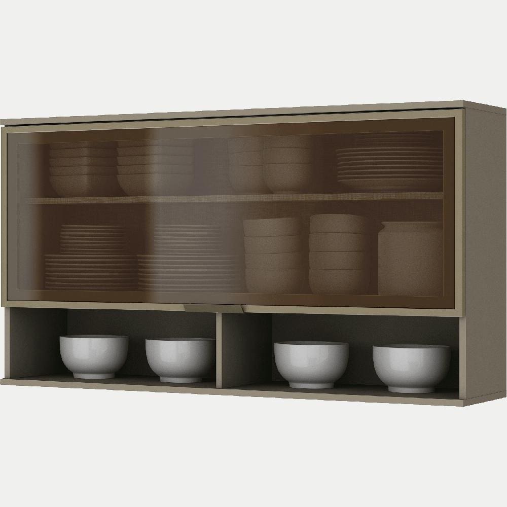 Armário Aéreo Henn Connect 120cm 1 Porta Basculante de Vidro - DUNA