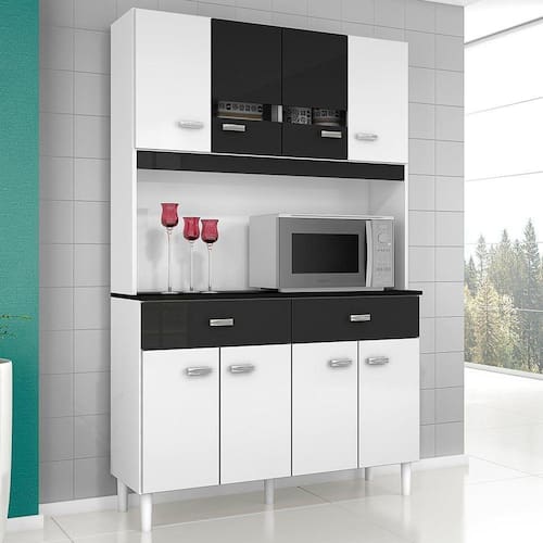 Cozinha Compacta Kit Manu 8 Portas 2 Gavetas em MDP Poquema Menor preço em Cozinha Compacta Kit Manu 8 Portas 2 Gavetas em MDP Poquema
