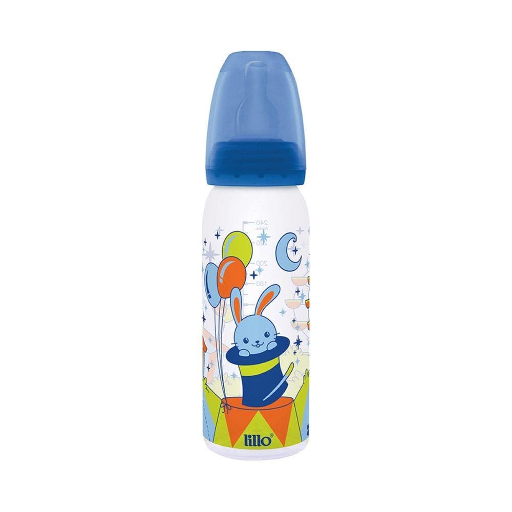 Mamadeira Lillo Magia Bico Orto Silicone - 240Ml Azul
