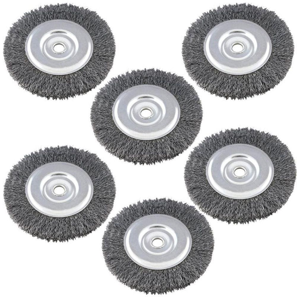 Kit Escova de Aço Circular 6 x 3/4 POL Furo 1/2" 6 Unidades ABRASFER