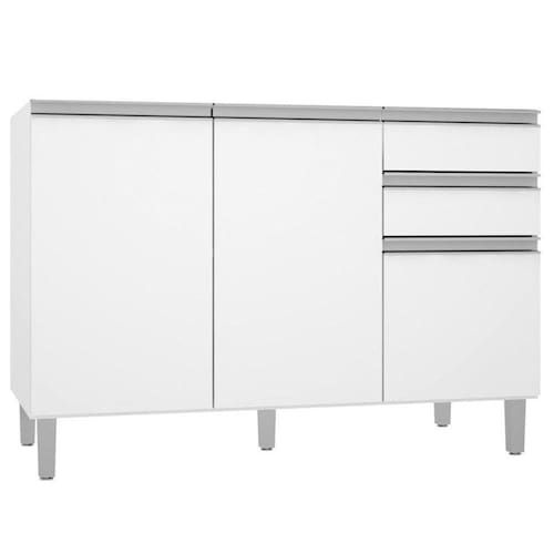 Balcão Gabinete de Pia 120cm Evidence 3 Portas Branco - Poliman é boa?