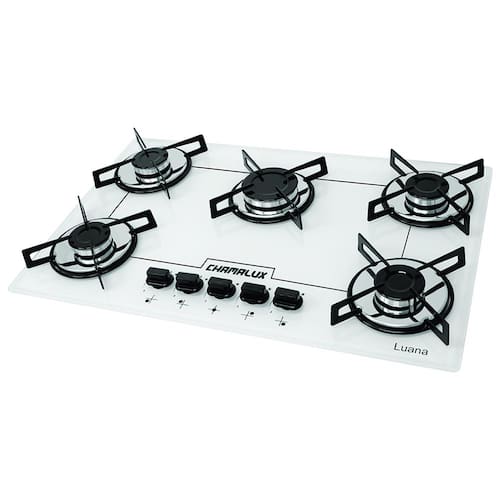 Fogão Cooktop Ultra Chama 5 Bocas Branco Chamalux Bivolt Menor preço em Fogão Cooktop Ultra Chama 5 Bocas Branco Chamalux Bivolt