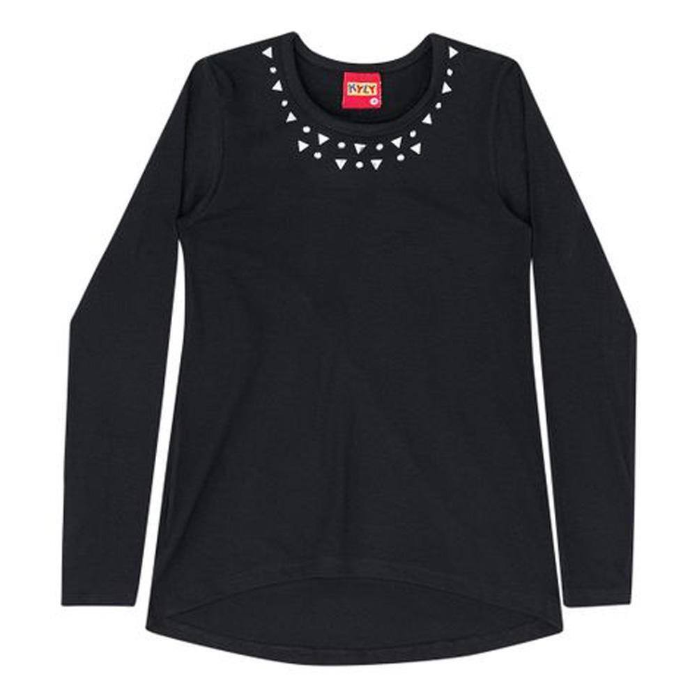 Blusa Kyly Feminina Manga Longa Com Strass In17 206215