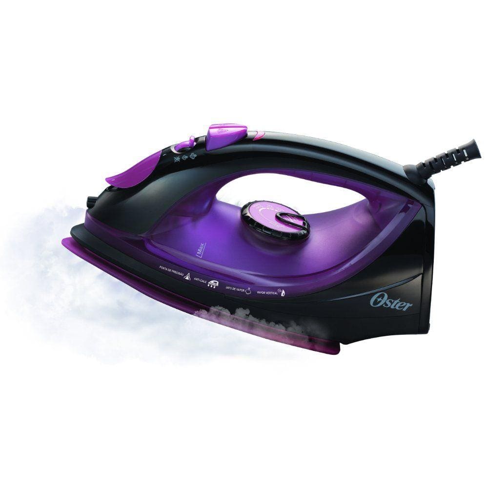 Ferro de Passar Roupas Vapor Cerâmica Oster - Roxo Preto