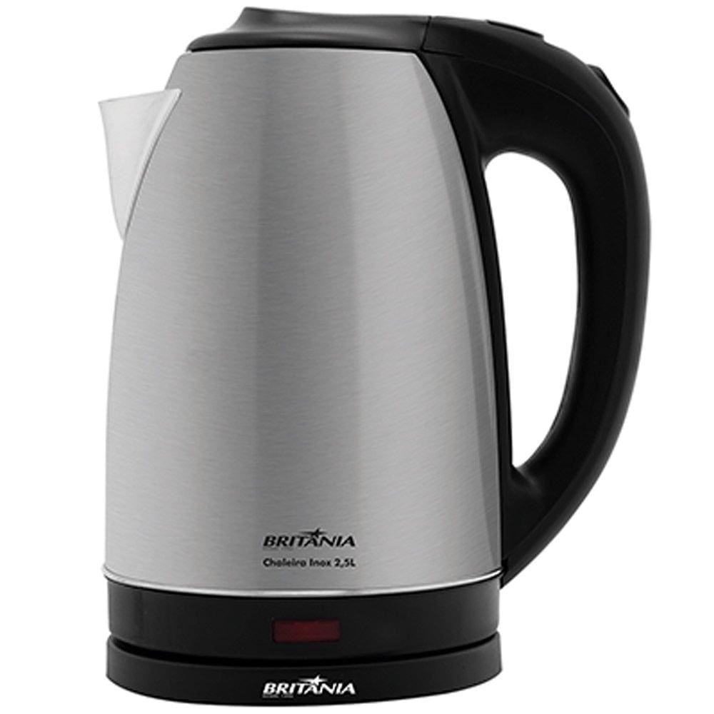 Chaleira Elétrica Britânia 2,5 Litros, Desligamento Automático, Inox