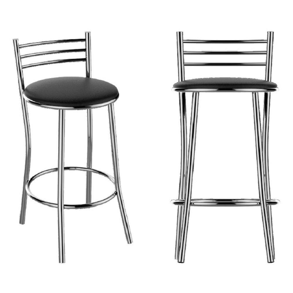 Banqueta Cozinha Cromada Redonda Veneza Baixa 50cm - Flape - 1 Unidade