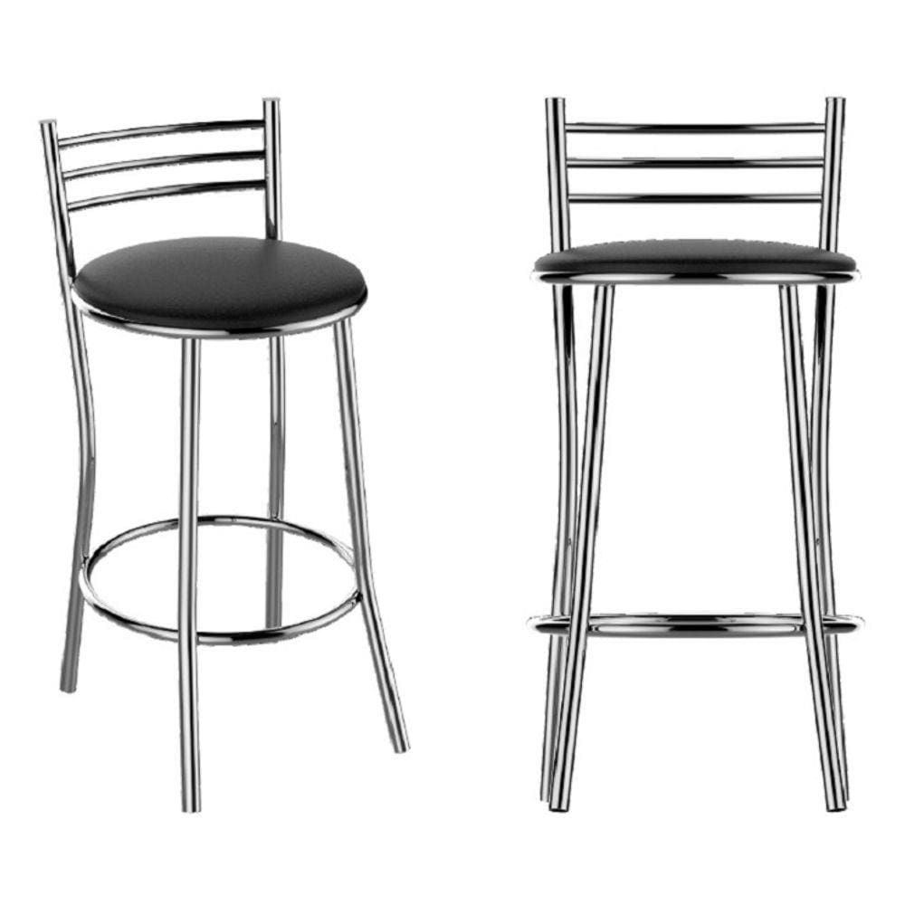 Banqueta Cozinha Cromada Redonda Veneza Média 60cm - Flape - 1 Unidade