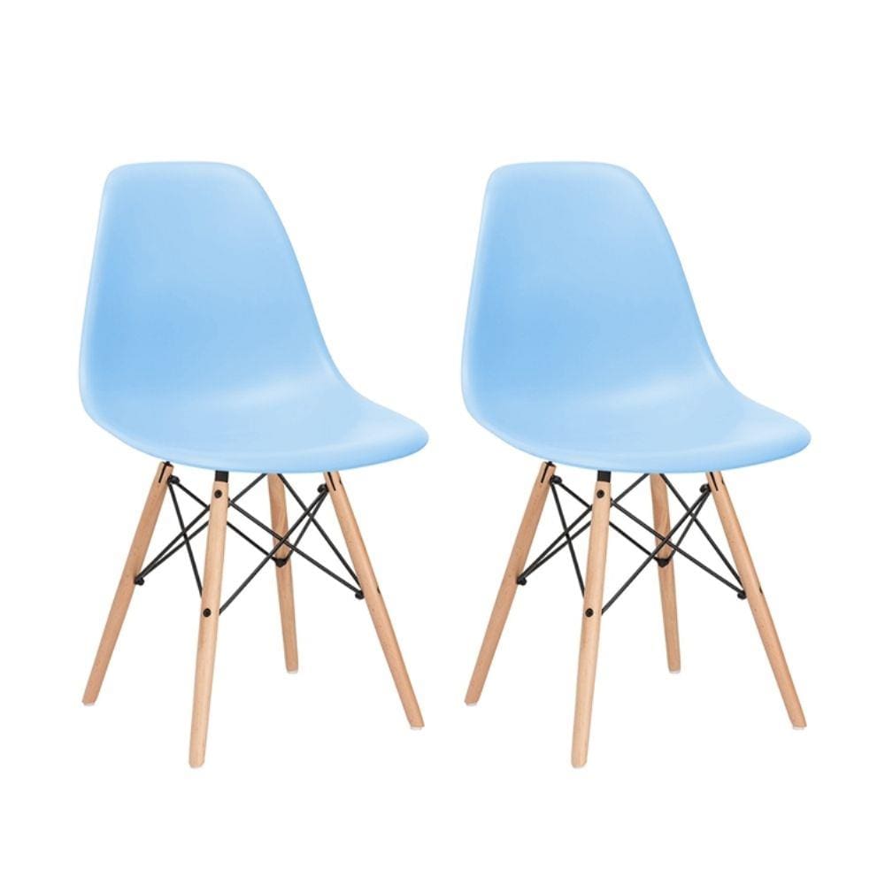 Kit 2 cadeiras Eames DSW - Madeira clara